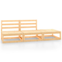 vidaXL 3-tlg. Garten-Lounge-Set Massivholz Kiefer
