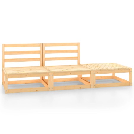 vidaXL 3-tlg. Garten-Lounge-Set Massivholz Kiefer