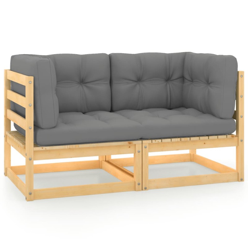 vidaXL Gartensofa 2-Sitzer mit Kissen Kiefer Massivholz vidaXL Gartensofa 2-Sitzer mit Kissen Kiefer Massivholz