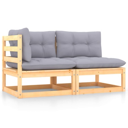 vidaXL 2-tlg. Garten-Lounge-Set mit Kissen Kiefer Massivholz