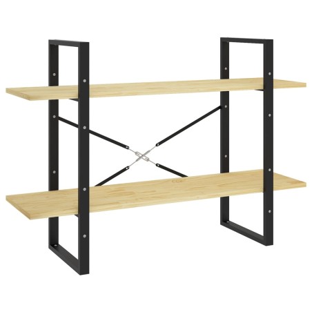 vidaXL Bücherregal 2 Böden 100x30x70 cm Massivholz Kiefer