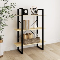 vidaXL Bücherregal 3 Fächer 80x30x105 cm Massivholz Kiefer