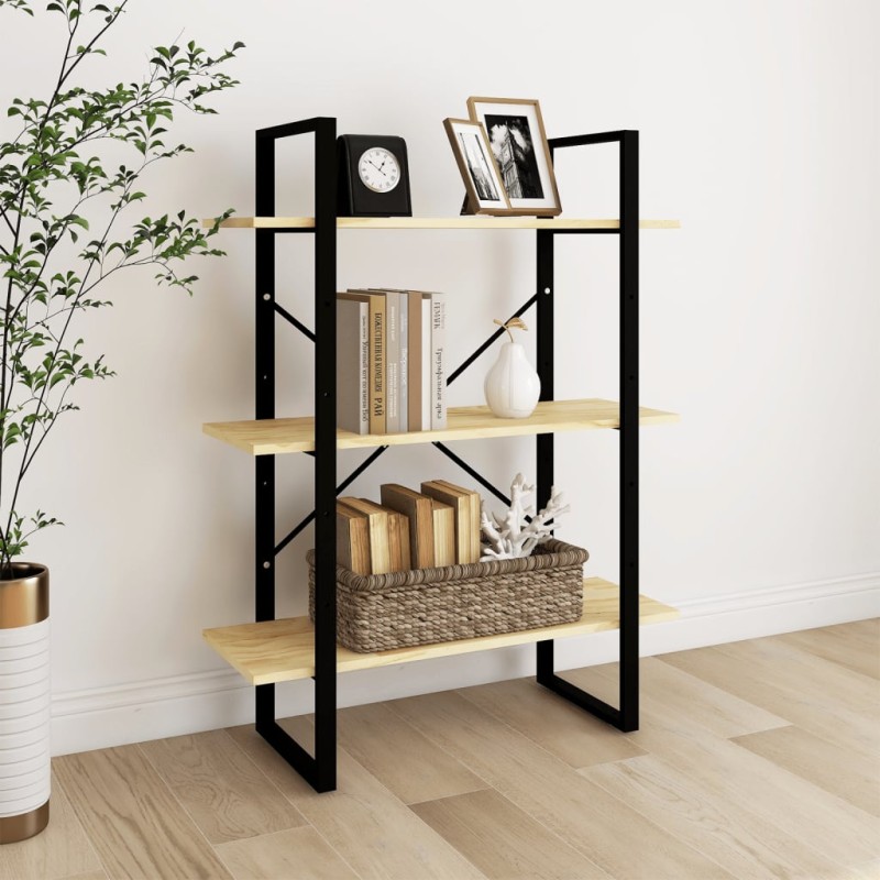 vidaXL Bücherregal 3 Fächer 80x30x105 cm Massivholz Kiefer vidaXL Bücherregal 3 Fächer 80x30x105 cm Massivholz Kiefer