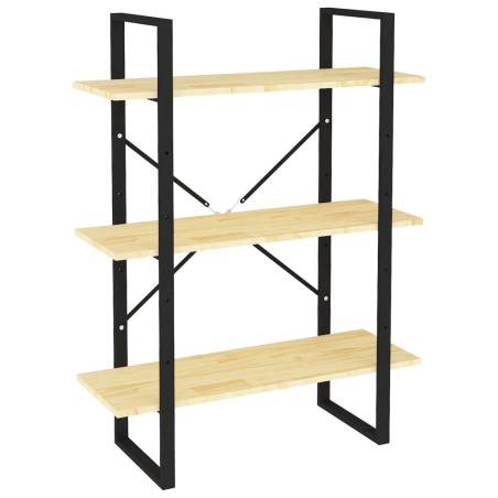 vidaXL Bücherregal 3 Fächer 80x30x105 cm Massivholz Kiefer