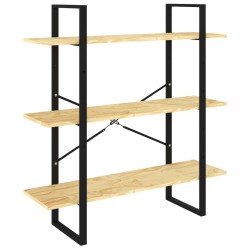 vidaXL Bücherregal 3 Böden 100x30x105 cm Massivholz Kiefer