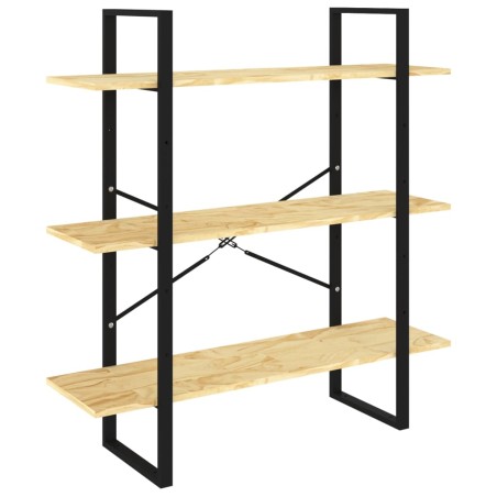 vidaXL Bücherregal 3 Böden 100x30x105 cm Massivholz Kiefer
