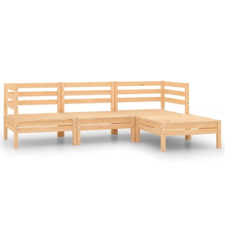 vidaXL 4-tlg. Garten-Lounge-Set Massivholz Kiefer 