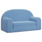 2-Sitzer Kindersofa mit Schlaffunktion Blau Weicher Plüsch 2-Sitzer Kindersofa mit Schlaffunktion Blau Weicher Plüsch