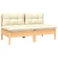 vidaXL 2-Sitzer-Gartensofa mit Creme Kissen Massivholz Kiefer vidaXL 2-Sitzer-Gartensofa mit Creme Kissen Massivholz Kiefer