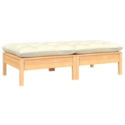 vidaXL 2-Sitzer-Gartensofa mit Creme Kissen Massivholz Kiefer