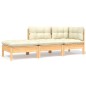 vidaXL 3-tlg. Garten-Lounge-Set mit Kissen Creme Massivholz Kiefer vidaXL 3-tlg. Garten-Lounge-Set mit Kissen Creme Massivholz Kiefer