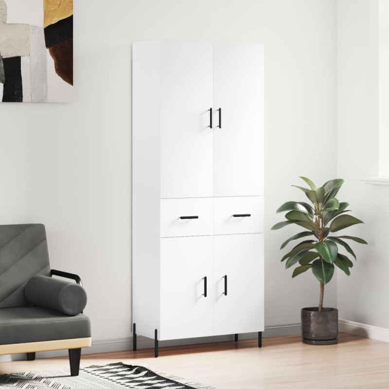 Highboard Weiß 69,5x34x180 cm Holzwerkstoff Highboard Weiß 69,5x34x180 cm Holzwerkstoff