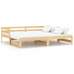 vidaXL Tagesbett Ausziehbar Kiefer Massivholz 2x(90x200) cm  