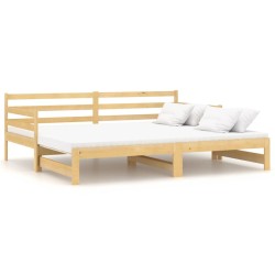vidaXL Tagesbett Ausziehbar Kiefer Massivholz 2x(90x200) cm  