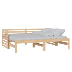 vidaXL Tagesbett Ausziehbar Massivholz Kiefer 2x(90x200) cm