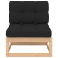vidaXL Garten-Mittelsofa mit Kissen Massivholz Kiefer vidaXL Garten-Mittelsofa mit Kissen Massivholz Kiefer