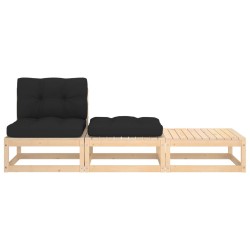 vidaXL 3-tlg. Garten-Lounge-Set mit Kissen Kiefer Massivholz