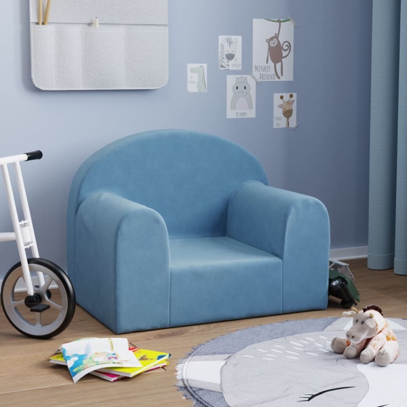 Kindersofa Blau Weich Plüsch Kindersofa Blau Weich Plüsch