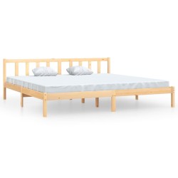 vidaXL Massivholzbett Kiefer 200x200 cm