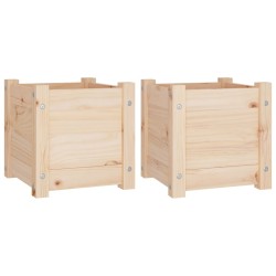 vidaXL Pflanzkübel 2 Stk. 31x31x31 cm Massivholz Kiefer