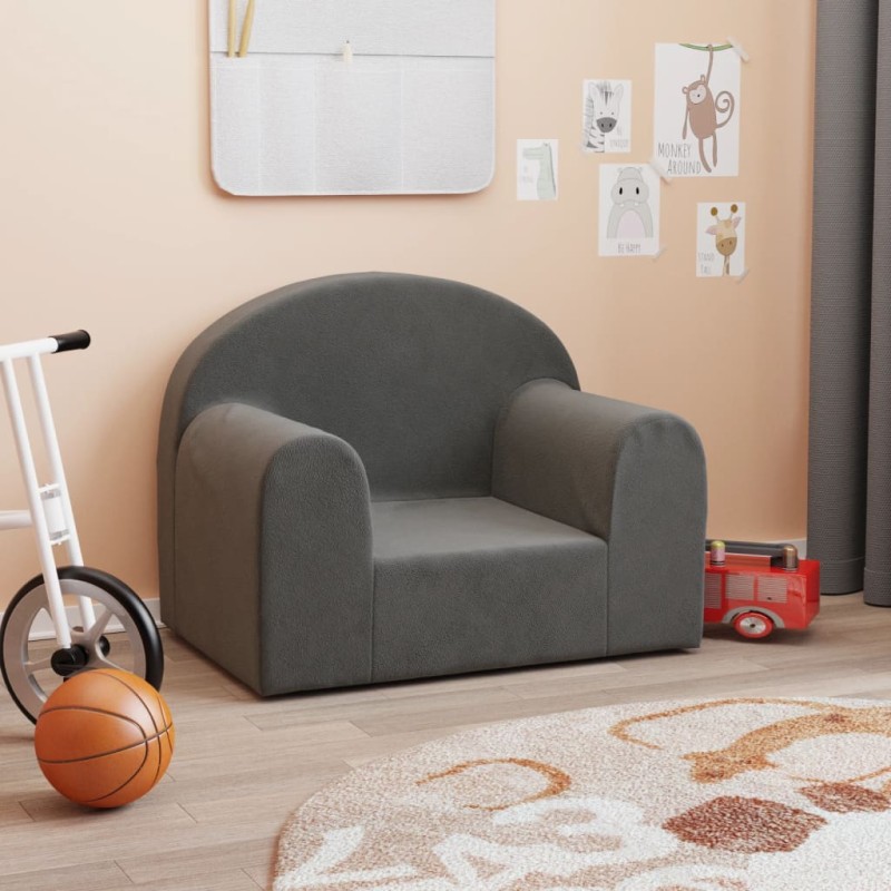 Kindersofa Anthrazit Weich Plüsch Kindersofa Anthrazit Weich Plüsch