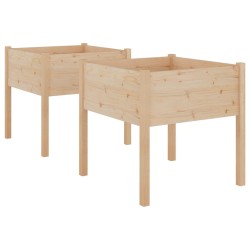 vidaXL Pflanzkübel 2 Stk. 70x70x70 cm Massivholz Kiefer