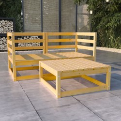 vidaXL 3-tlg. Garten-Lounge-Set Massivholz Kiefer 