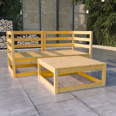 vidaXL 3-tlg. Garten-Lounge-Set Massivholz Kiefer 