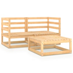 vidaXL 3-tlg. Garten-Lounge-Set Massivholz Kiefer 