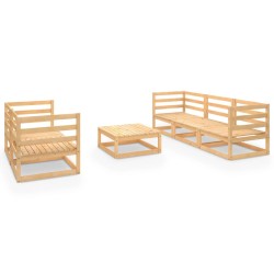vidaXL 6-tlg. Garten-Lounge-Set Massivholz Kiefer