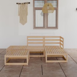 vidaXL 5-tlg. Garten-Lounge-Set Massivholz Kiefer