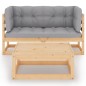 vidaXL 3-tlg. Garten-Lounge-Set mit Kissen Kiefer Massivholz vidaXL 3-tlg. Garten-Lounge-Set mit Kissen Kiefer Massivholz