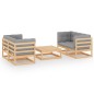 vidaXL 5-tlg. Garten-Lounge-Set mit Kissen Kiefer Massivholz vidaXL 5-tlg. Garten-Lounge-Set mit Kissen Kiefer Massivholz