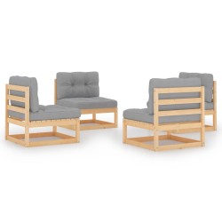 vidaXL 4-tlg. Garten-Lounge-Set mit Kissen Kiefer Massivholz