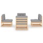 vidaXL 4-tlg. Garten-Lounge-Set mit Kissen Kiefer Massivholz vidaXL 4-tlg. Garten-Lounge-Set mit Kissen Kiefer Massivholz