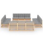 vidaXL 13-tlg. Garten-Lounge-Set mit Kissen Kiefer Massivholz vidaXL 13-tlg. Garten-Lounge-Set mit Kissen Kiefer Massivholz