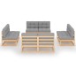 vidaXL 8-tlg. Garten-Lounge-Set mit Kissen Kiefer Massivholz vidaXL 8-tlg. Garten-Lounge-Set mit Kissen Kiefer Massivholz