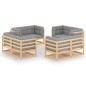 vidaXL 8-tlg. Garten-Lounge-Set mit Kissen Kiefer Massivholz vidaXL 8-tlg. Garten-Lounge-Set mit Kissen Kiefer Massivholz