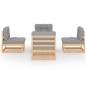vidaXL 5-tlg. Garten-Lounge-Set mit Kissen Kiefer Massivholz vidaXL 5-tlg. Garten-Lounge-Set mit Kissen Kiefer Massivholz