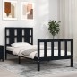 vidaXL Massivholzbett mit Kopfteil Schwarz 90x190 cm vidaXL Massivholzbett mit Kopfteil Schwarz 90x190 cm