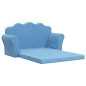 2-Sitzer Kindersofa mit Schlaffunktion Blau Weicher Plüsch 2-Sitzer Kindersofa mit Schlaffunktion Blau Weicher Plüsch