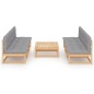 vidaXL 7-tlg. Garten-Lounge-Set mit Kissen Kiefer Massivholz vidaXL 7-tlg. Garten-Lounge-Set mit Kissen Kiefer Massivholz