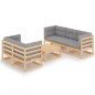 vidaXL 6-tlg. Garten-Lounge-Set mit Kissen Kiefer Massivholz vidaXL 6-tlg. Garten-Lounge-Set mit Kissen Kiefer Massivholz