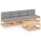 vidaXL 5-tlg. Garten-Lounge-Set mit Kissen Kiefer Massivholz vidaXL 5-tlg. Garten-Lounge-Set mit Kissen Kiefer Massivholz