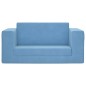 2-Sitzer Kindersofa mit Schlaffunktion Blau Weicher Plüsch 2-Sitzer Kindersofa mit Schlaffunktion Blau Weicher Plüsch