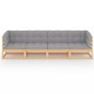 vidaXL 4-Sitzer-Gartensofa mit Kissen Kiefer Massivholz vidaXL 4-Sitzer-Gartensofa mit Kissen Kiefer Massivholz