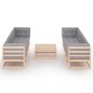 vidaXL 9-tlg. Garten-Lounge-Set mit Kissen Kiefer Massivholz vidaXL 9-tlg. Garten-Lounge-Set mit Kissen Kiefer Massivholz