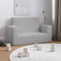 vidaXL Kindersofa 2-Sitzer Hellgrau Weich Plüsch vidaXL Kindersofa 2-Sitzer Hellgrau Weich Plüsch