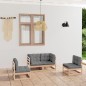 vidaXL 4-tlg. Garten-Lounge-Set mit Kissen Kiefer Massivholz vidaXL 4-tlg. Garten-Lounge-Set mit Kissen Kiefer Massivholz