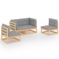 vidaXL 4-tlg. Garten-Lounge-Set mit Kissen Kiefer Massivholz vidaXL 4-tlg. Garten-Lounge-Set mit Kissen Kiefer Massivholz
